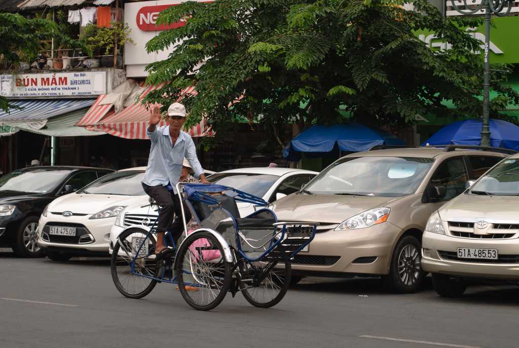 在越南当地交通,人力车