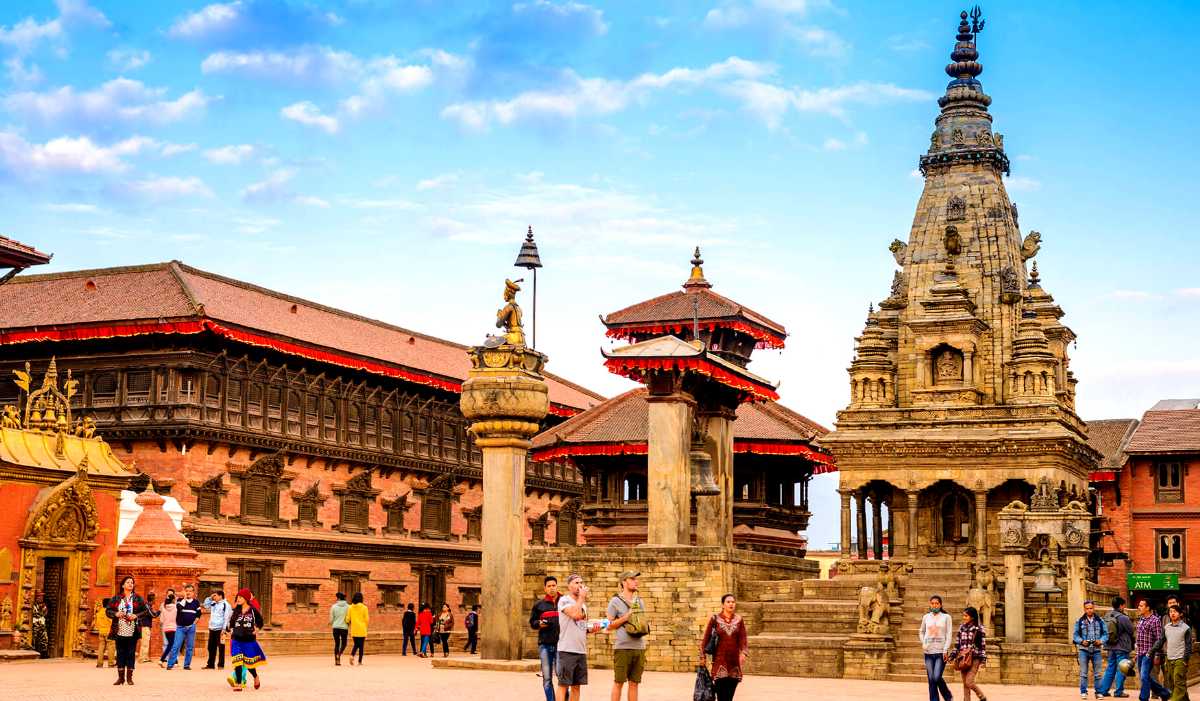 尼泊尔的加德满都谷地接见室广场,美丽的地方